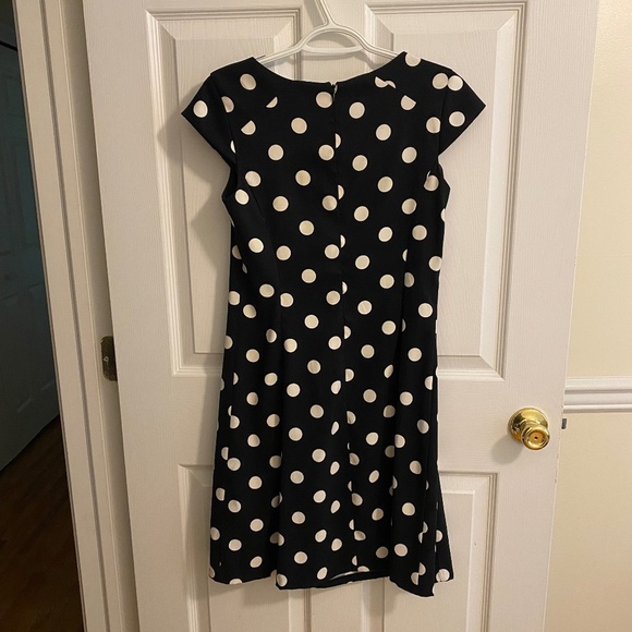AB Studio Knee-Length Black Polka-Dot Dress Fit and Flare Size 4 - Picture 2 of 4